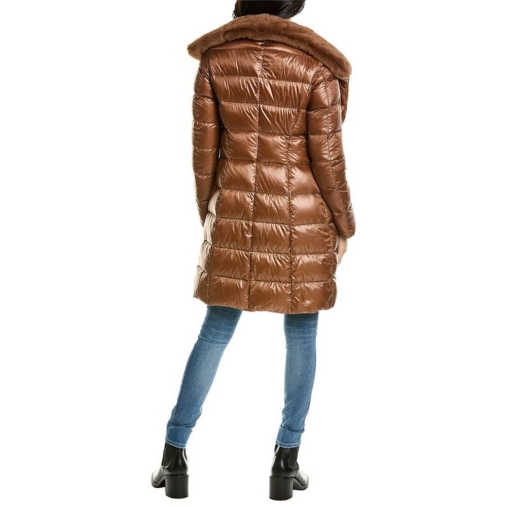 NWT Herno Ultralight Zip-Up Puffer Coat 44 US 8  Jacket Faux Fur Collar NEW! - Picture 2 of 16